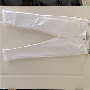 Just Black Denim white fringe ankle jeans size 28